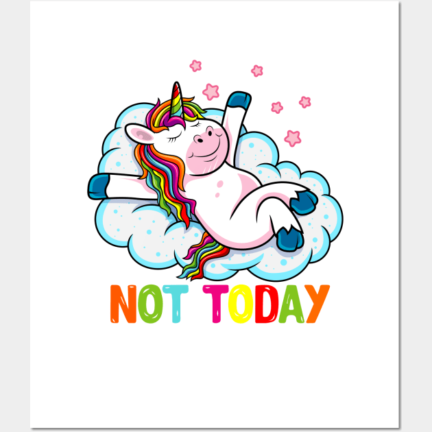 Lazy Unicorn Day Wall Art by Coconil